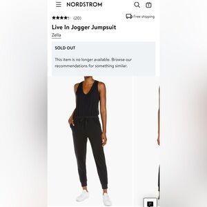 Zella Live In Jogger Jumpsuit Size L